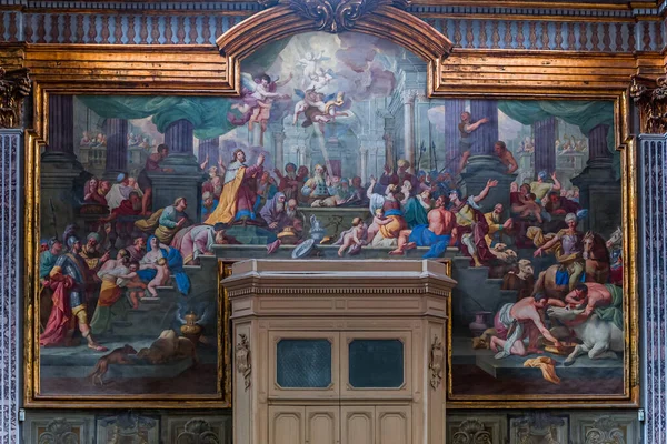 Naples Italia Mayo 2014 Interiores Pinturas Detalles Iglesia San Paolo — Foto de Stock