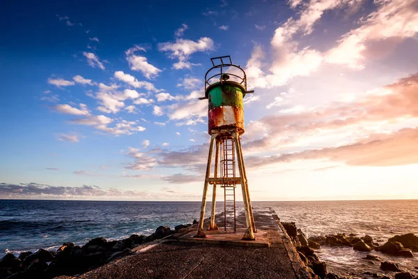 Embarcadero Faro Saint Pierre Isla Reunión Océano Índico Abril 2016 — Foto de Stock