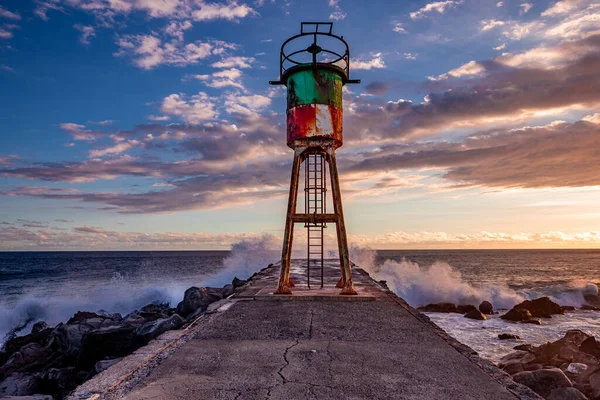 Steiger Vuurtoren Saint Pierre Eiland Reunion Indische Oceaan April 2016 — Stockfoto