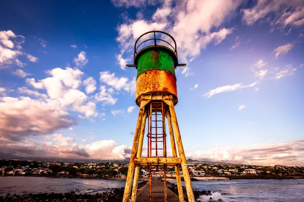 Steg Und Leuchtturm Saint Pierre Insel Réunion Indischer Ozean April — Stockfoto