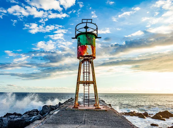 Steg Und Leuchtturm Saint Pierre Insel Réunion Indischer Ozean April — Stockfoto