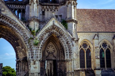 SOISSONS, FRANCE, 14 AĞUSTOS 2016: Saint Jean des vignes Abbey, 14 Ağustos 2016, Soissons, Aisne, Fransa