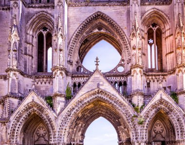 SOISSONS, FRANCE, 14 AĞUSTOS 2016: Saint Jean des vignes Abbey, 14 Ağustos 2016, Soissons, Aisne, Fransa