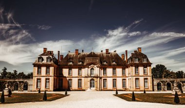 LA MOTTE TILLY, FRANCE, AUGUST 07, 2016 : exteriors and gardens of La Motte Tilly castle, august 07, 2016 in La Motte Tilly, Aube, France clipart