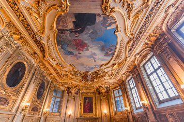 PARIS, FRANCE, SEPTEMBER 21, 2025 : interiors and architectural decors of Sorbonne university, founded year 1253
