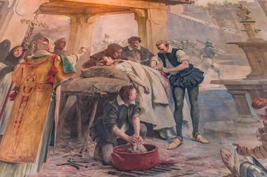 PARIS, FRANCE, SEPTEMBER 21, 2025 : interiors and architectural decors of Sorbonne university, founded year 1253