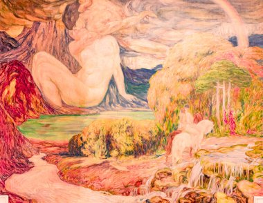 PARIS, FRANCE, SEPTEMBER 21, 2025 : interiors and architectural decors of Sorbonne university, founded year 1253