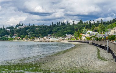 Redondo Beach, Washington kıyısındaki bir görünüm.