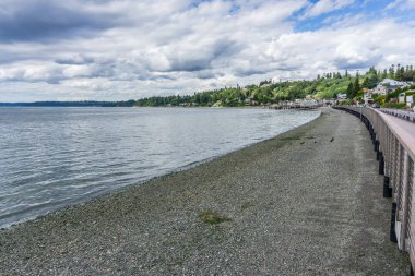 Redondo Beach, Washington kıyısındaki bir görünüm.