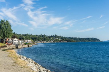 Batı Seattle sahil şeridi görünümü.
