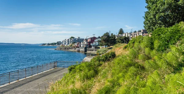 Kıyı Batı Seattle, Washington'da bir görüntü. Gelgit mevcuttur.