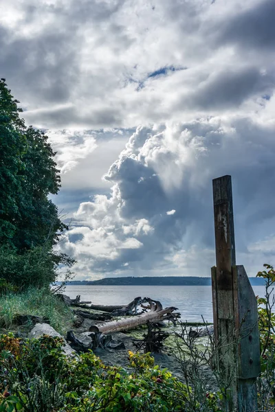 Dramatische Wolken Aanwijst Met Puget Sound Staat Washington — Stockfoto