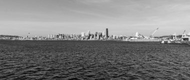 Seattle, Washington şehir merkezindeki binaların bir görünüm.