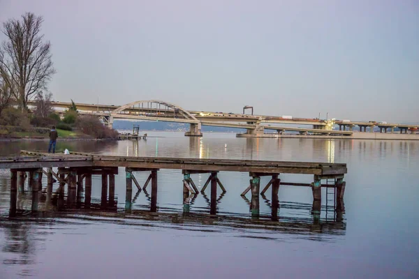 Ein Blick Auf Das Ende Der Autobahn Brdige Seattle Washington — Stockfoto