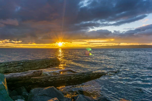 Puget Sound ondergaande zon 2 — Stockfoto