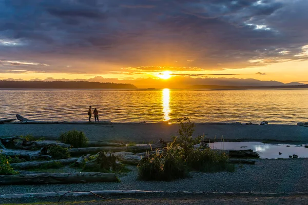 Pôr-do-sol de Washington Beach 2 — Fotografia de Stock