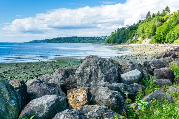 Rock Linje Vid Saltwater State Park Des Moines Washington — Stockfoto