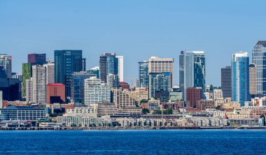 Washington 'daki Seattle siluetinin manzarası.