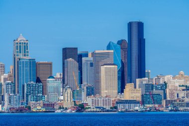 Washington 'daki Seattle siluetinin manzarası.
