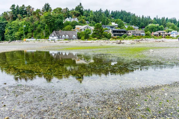 Casas Beira Mar Maré Baixa Normandy Park Washington — Fotografia de Stock