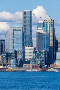 Seattle, Washington 'daki gökdelenlerin manzarası.