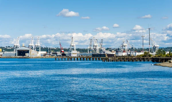 Seattle Limanı Ndaki Rıhtımların Manzarası — Stok fotoğraf