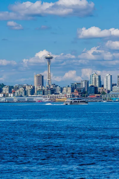 Vodní Taxi Plavby Toware Panorama Seattlu Washington — Stock fotografie