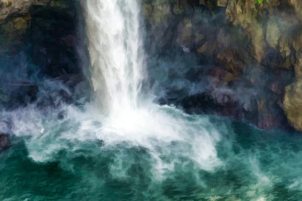 Μια Απεικόνιση Του Βυθού Του Snoqualmie Falls Στην Πολιτεία Της — Φωτογραφία Αρχείου