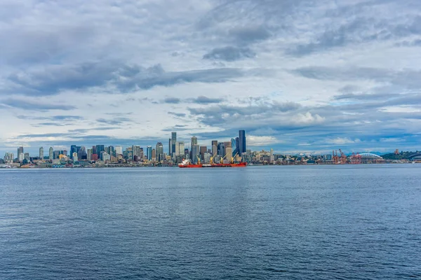 Moln Svävar Över Seattle Skyline Washington State — Stockfoto