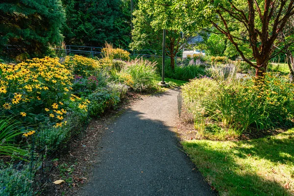Batı Seattle, Washington 'daki Jack Block Park' ta bir çiçek bahçesi..