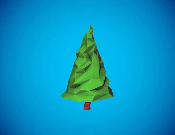 Düşük Poli Noel Ağacı Çizim — Stok fotoğraf