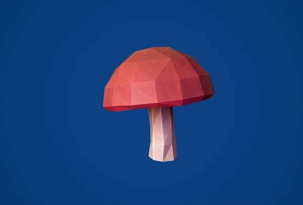 Low poly mushroom. 3D illustration