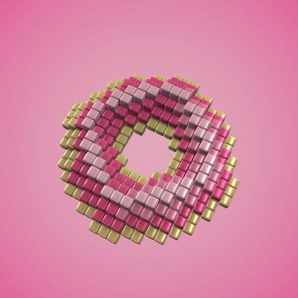 3D piksel sanat çörek. 3D render