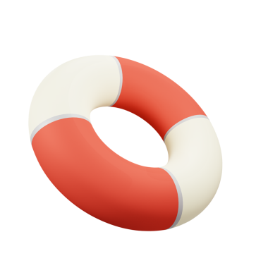 Beyaz ipli parlak kırmızı bir şamandıra, beyaz arka planda izole edilmiş bir güvenlik ve kurtarma sembolüdür.