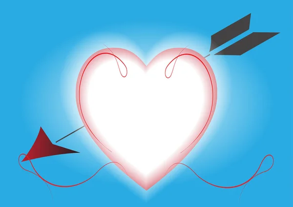 Feliz Dia Dos Namorados Com Arrow Amor —  Vetores de Stock