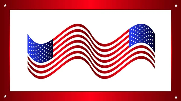 Hintergrund der US-Flagge vom 4. Juli, dem Unabhängigkeitstag Amerikas — Stockvektor