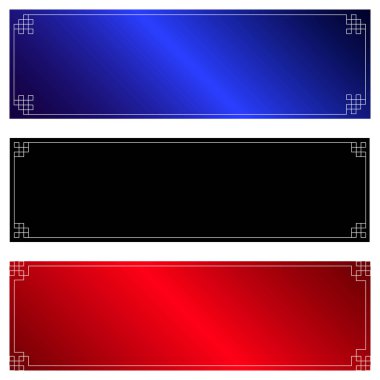 Çin çerçevesi yatay çizgi kümesinde afiş arka plan