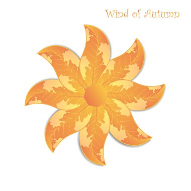 Gerçekçi yeşil yapraklar, autunm kavramı rüzgar