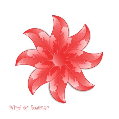 Gerçekçi yeşil yapraklar, yaz kavramı rüzgar