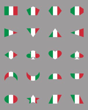 Basic set of geometric shapes in Italy National flag