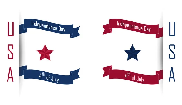 Independence day of USA with ribbon icon background — Stock Vector