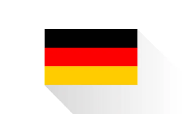 Německá národní vlajka plochá ikona s dlouhým stínem — Stockový vektor