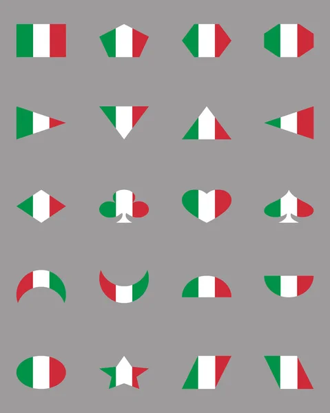 Set Básico Formas Geométricas Italia Bandera Nacional — Vector de stock