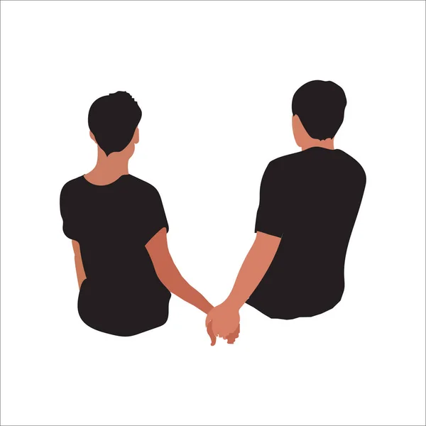 Gay ζευγάρι, ομοφυλοφιλικές σχέσεις — Διανυσματικό Αρχείο