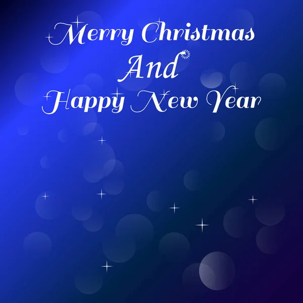 Feliz año nuevo con la bola de Navidad sobre fondo borroso azul oscuro — Vector de stock