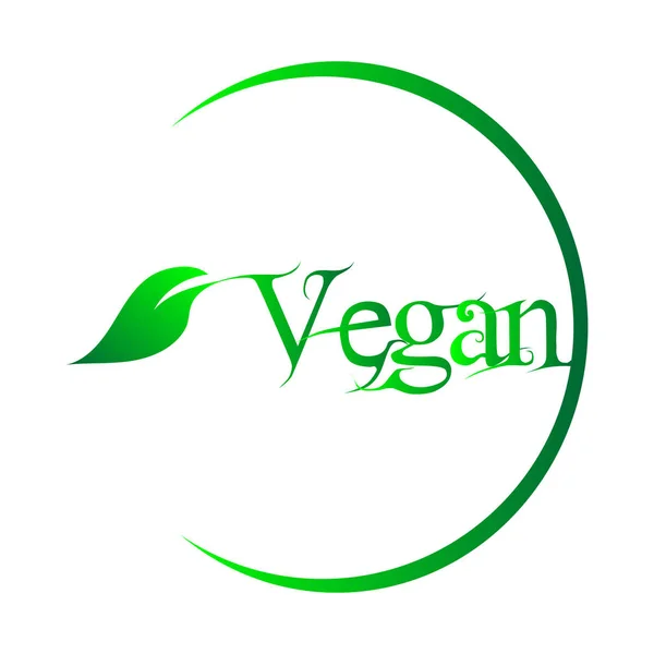 Veganistisch logo Design, Vagan dag, Nateraal groen logo Rechtenvrije Stockvectors