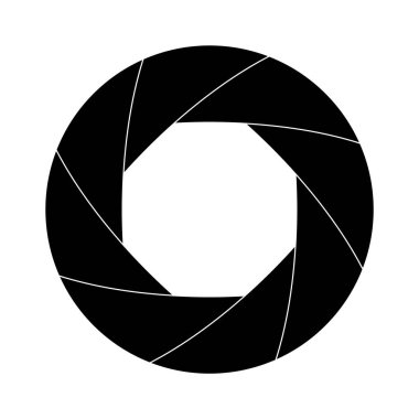 Kamera merceği simgesi siyah ve beyaz