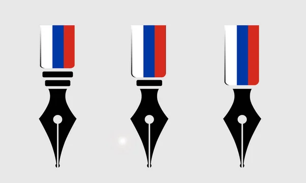 Uppsättning pennor med rysk flagga — Stock vektor