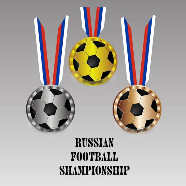 Médaille de football russe pour le championnat — Image vectorielle