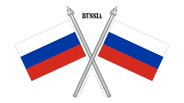 ロシアの国旗。クロスロシア国旗 — ストックベクタ